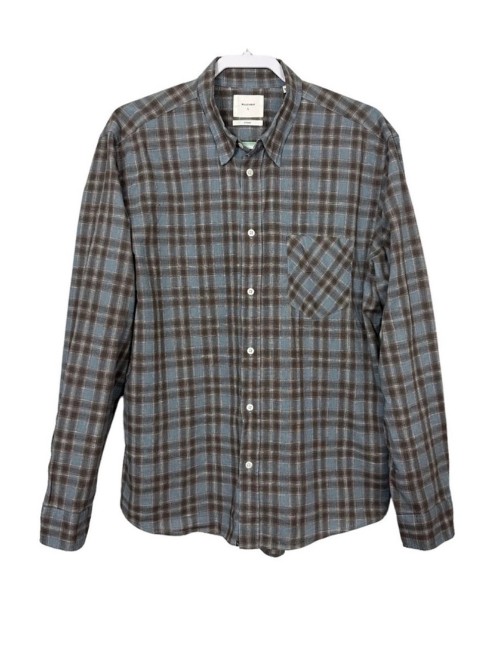 Billy Reid Plaid Linen Blend Shirt